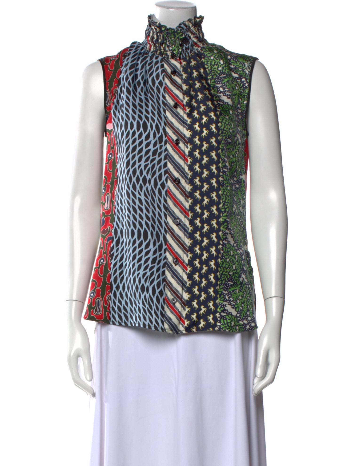 Carven Silk Printed Blouse