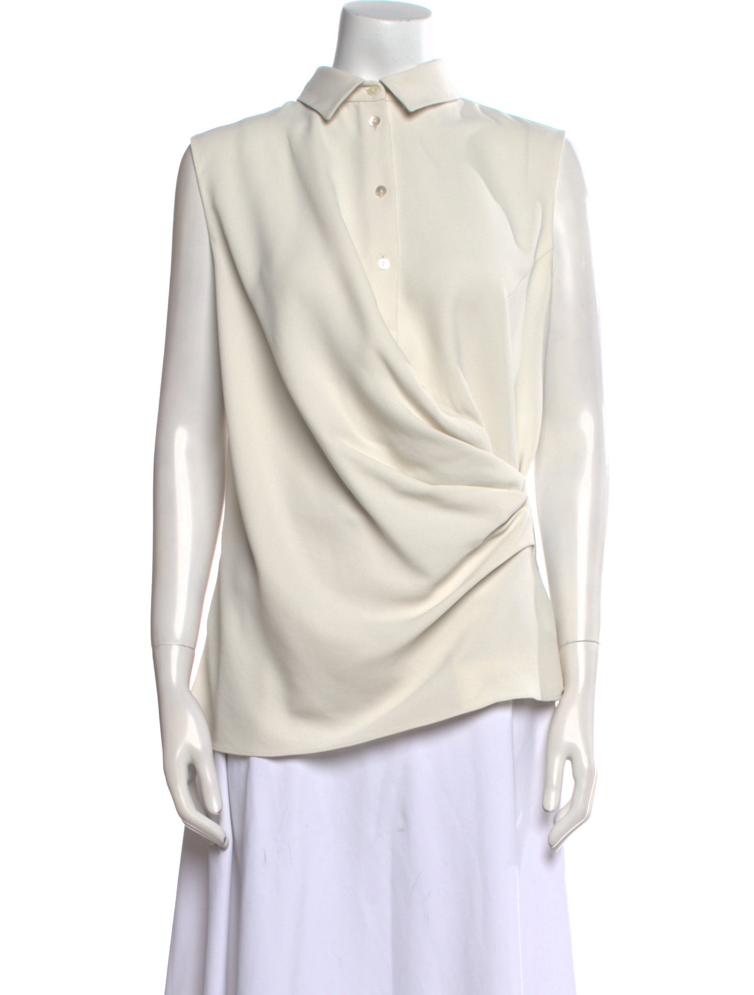 Carven Cowl Neck Sleeveless Blouse