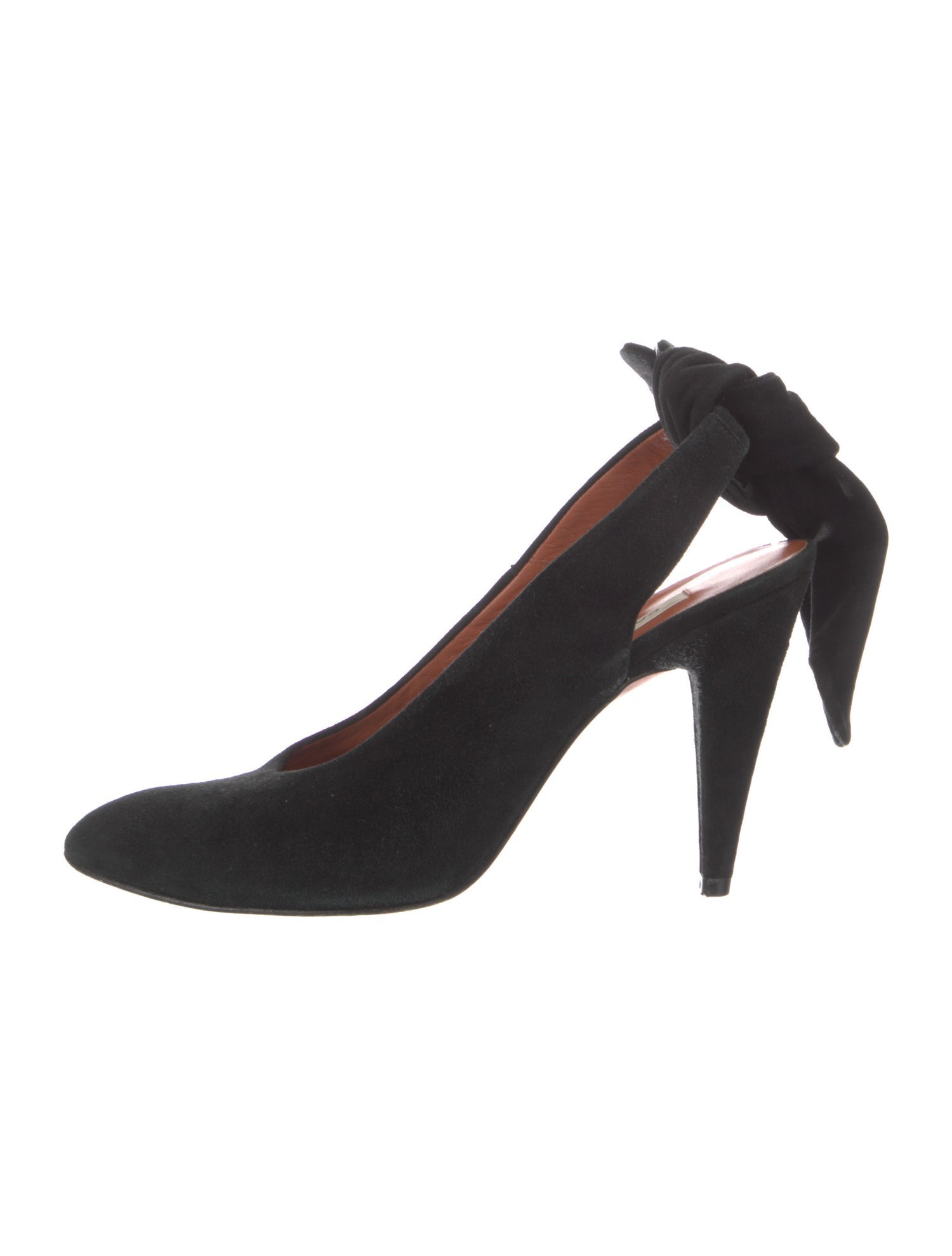 Carven Suede Bow Accents Slingback Pumps