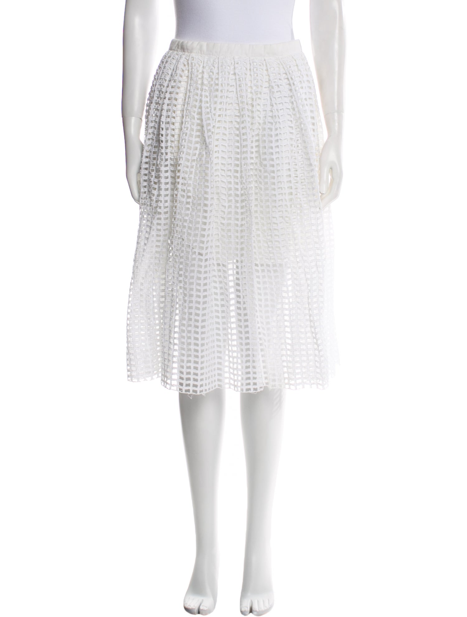 Carven Lace Pattern Knee-Length Skirt