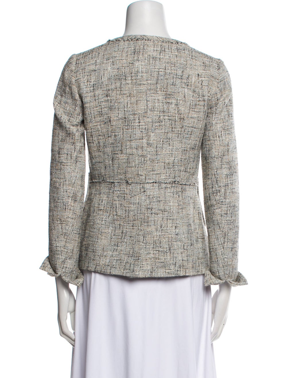 Carven Evening Jacket Tweed Pattern Collarless Sl… - image 3