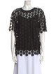 Carven Lace Pattern Crew Neck Blouse