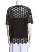 Carven Lace Pattern Crew Neck Blouse