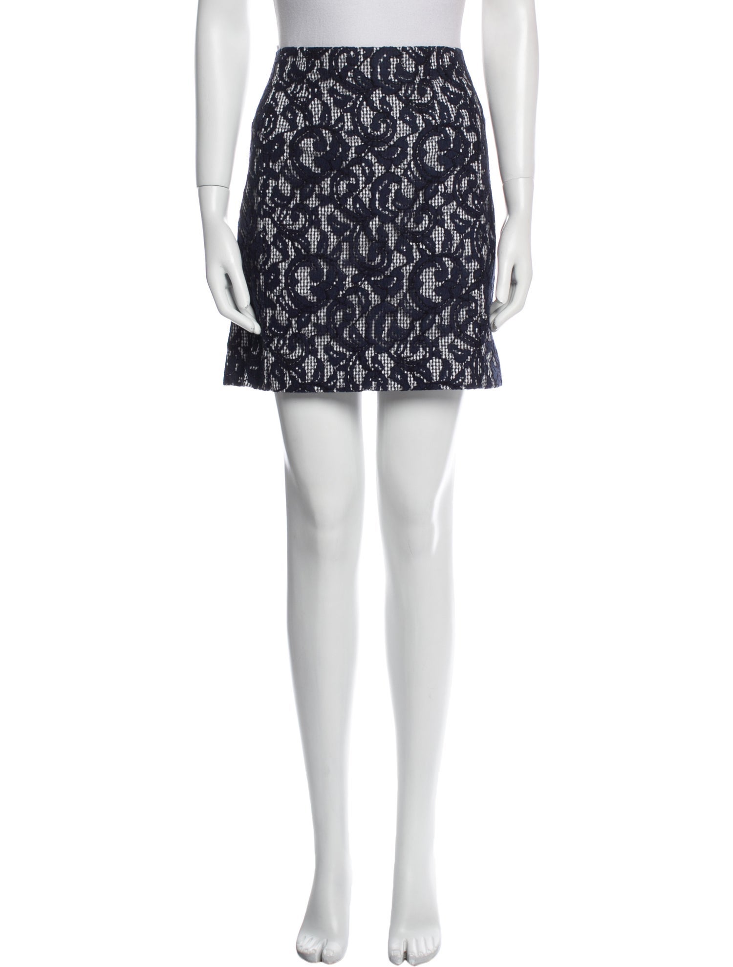 Carven Lace Pattern Mini Skirt