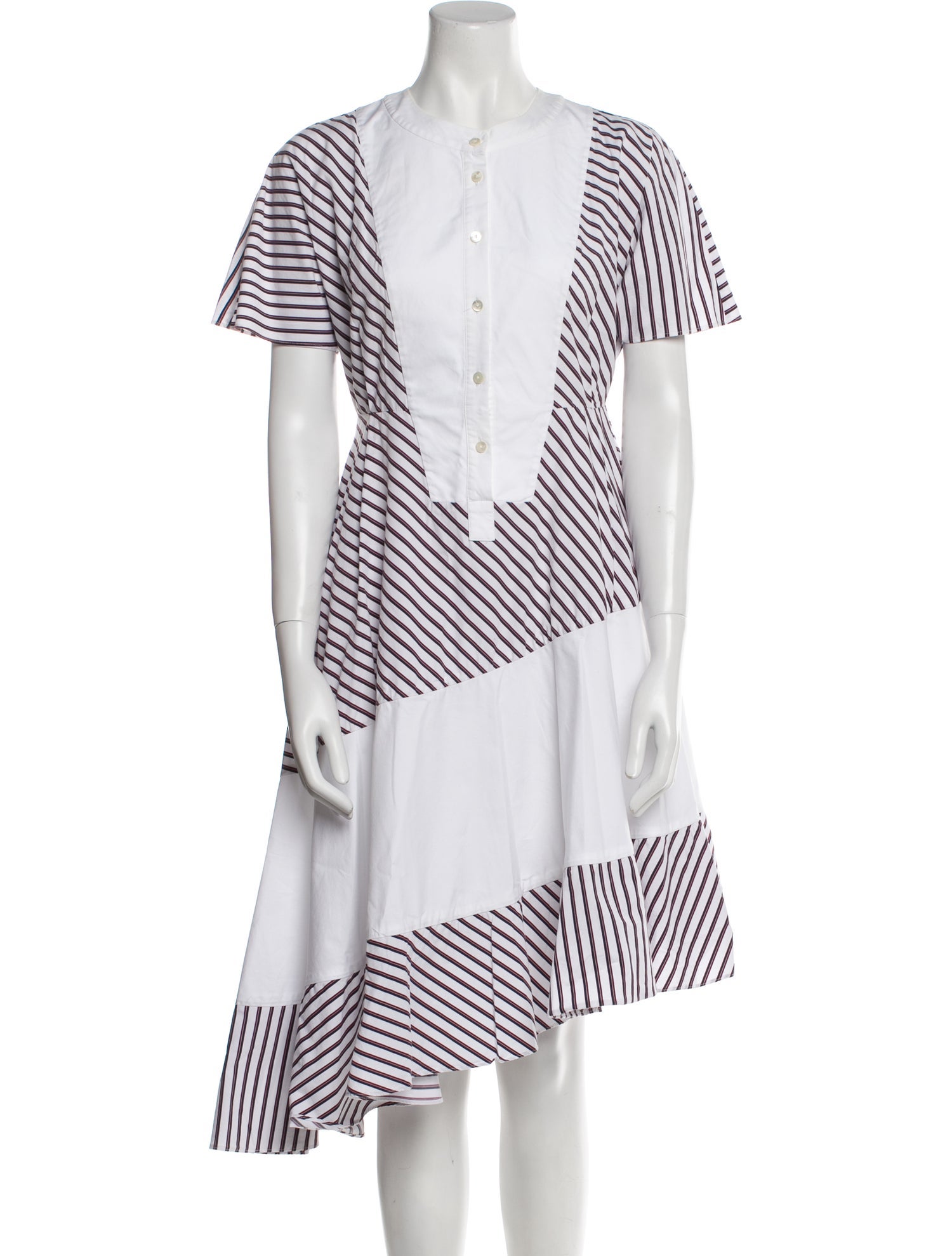 Carven Striped Midi Length Dress