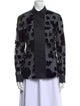Carven Printed Long Sleeve Button-Up Top