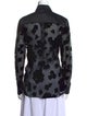 Carven Printed Long Sleeve Button-Up Top