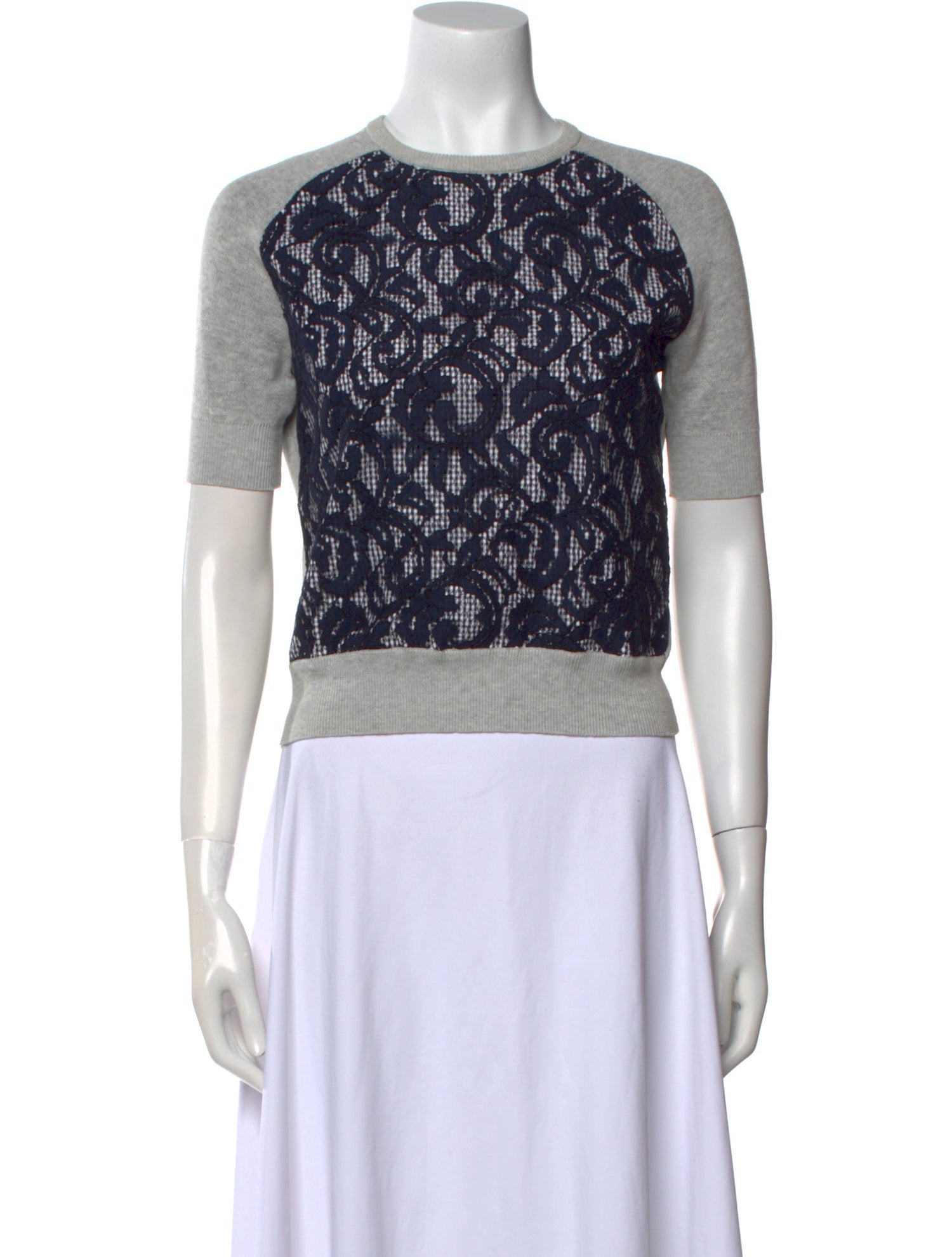 Carven Graphic Print Crew Neck Sweater