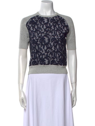 Carven Graphic Print Crew Neck Sweater