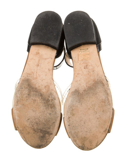 Carven Leather T-Strap Sandals