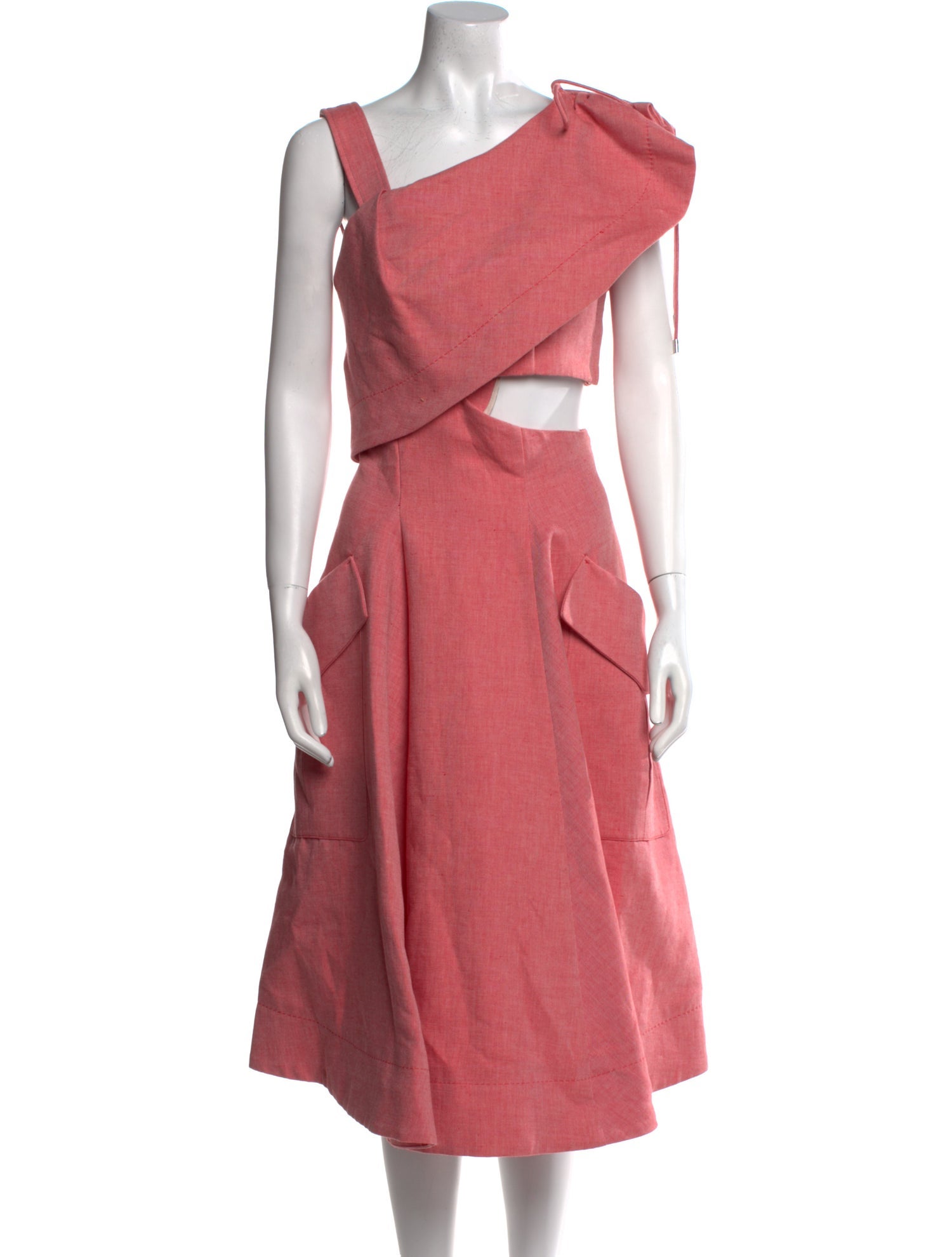 Carven One-Shoulder Long Dress