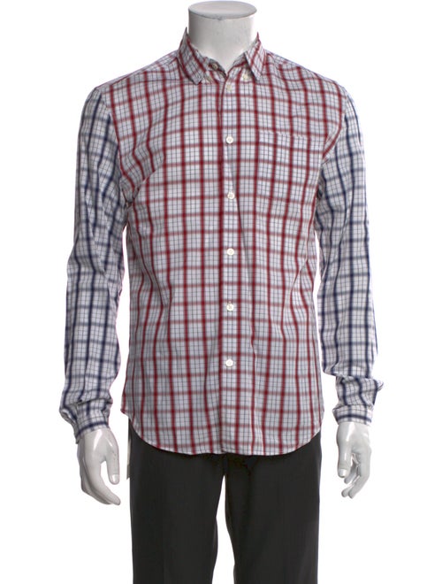 Carven Plaid Print Long Sleeve Shirt