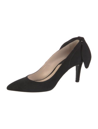 Carven Suede Bow Accents Pumps