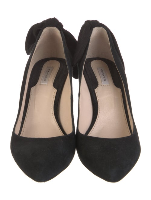 Carven Suede Bow Accents Pumps