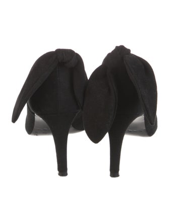 Carven Suede Bow Accents Pumps