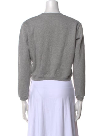 Carven Graphic Print Crew Neck Crop Top