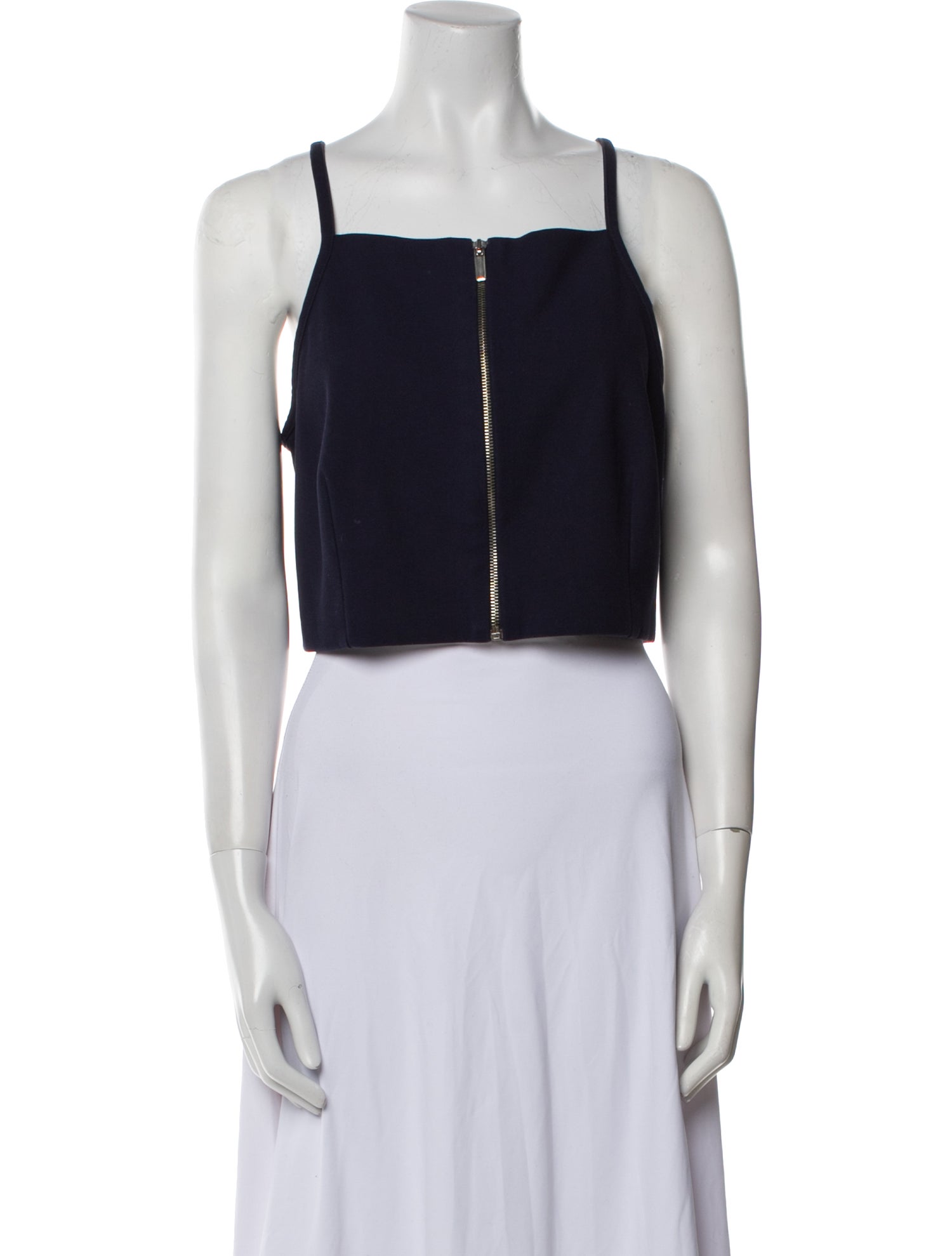 Carven Square Neckline Sleeveless Crop Top