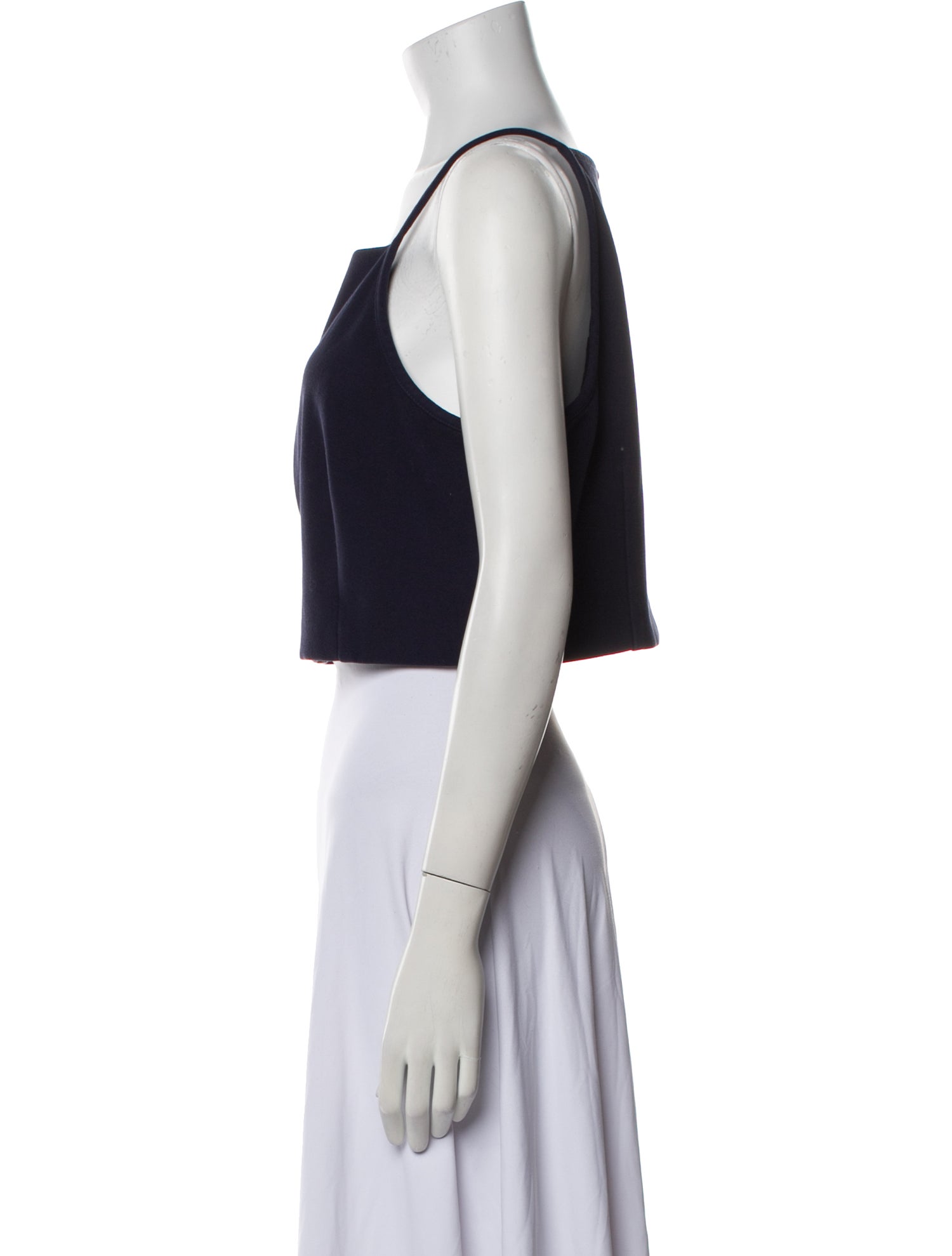 Carven Square Neckline Sleeveless Crop Top