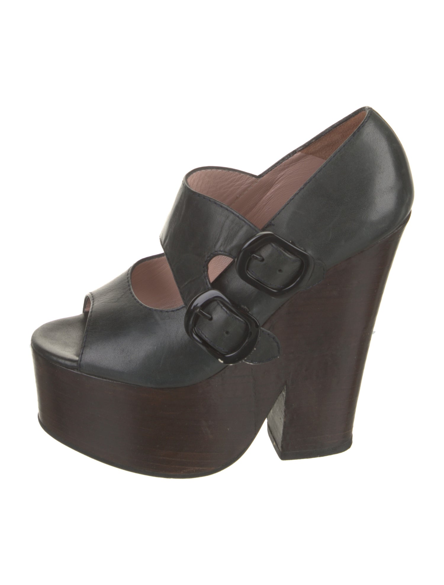 Carven Leather Slingback Sandals