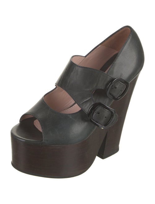 Carven Leather Slingback Sandals