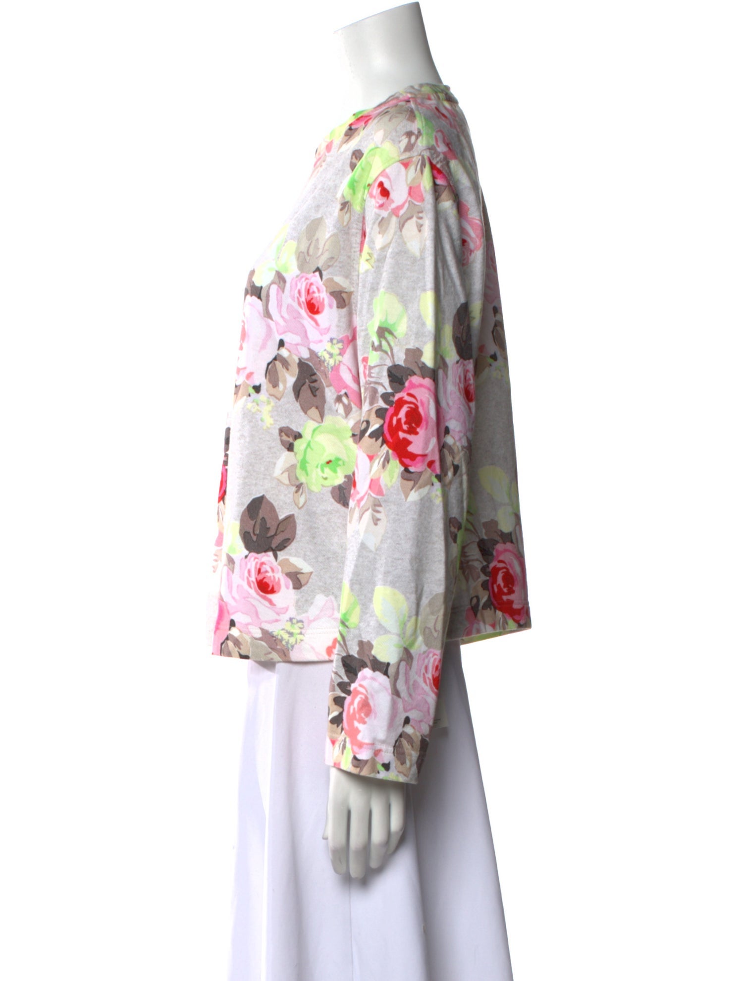 Carven Floral Print Bateau Neckline Blouse