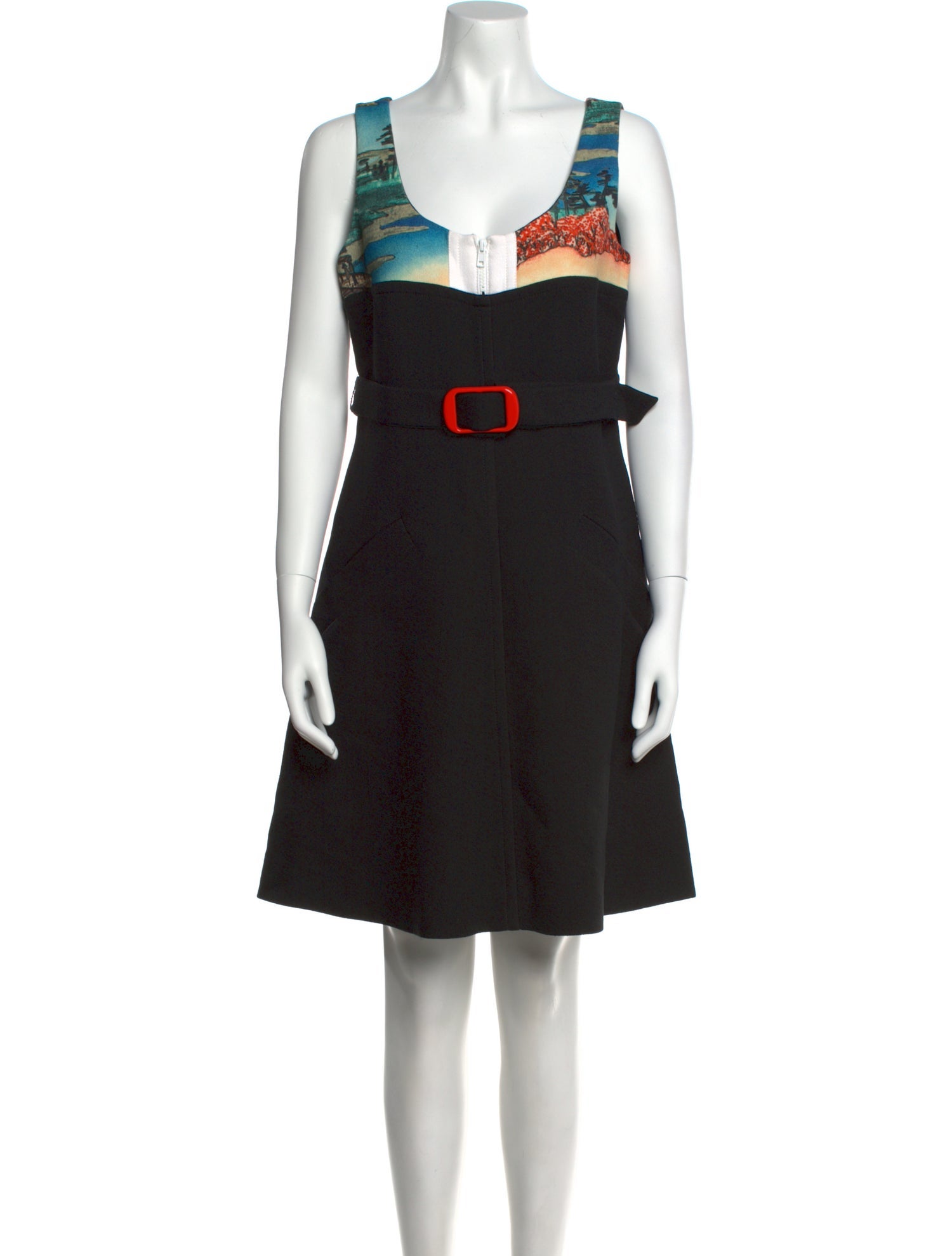 Carven Graphic Print Knee-Length Dress