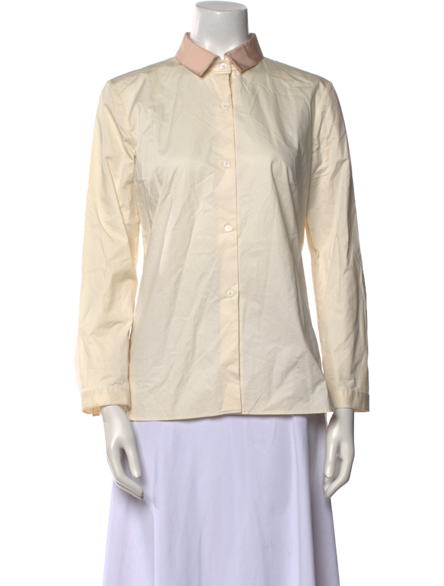 Carven Long Sleeve Button-Up Top