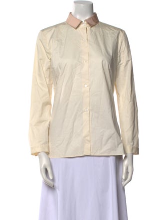 Carven Long Sleeve Button-Up Top