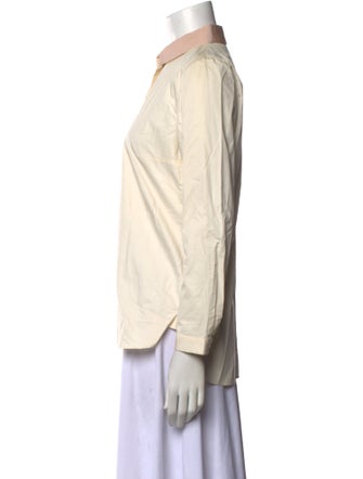 Carven Long Sleeve Button-Up Top