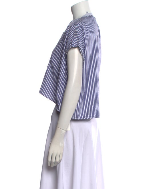 Carven Striped V-Neck Crop Top