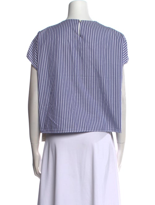 Carven Striped V-Neck Crop Top