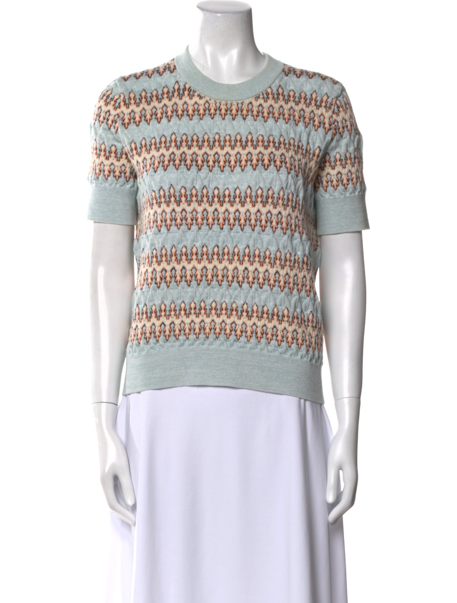 Carven Striped Crew Neck Top