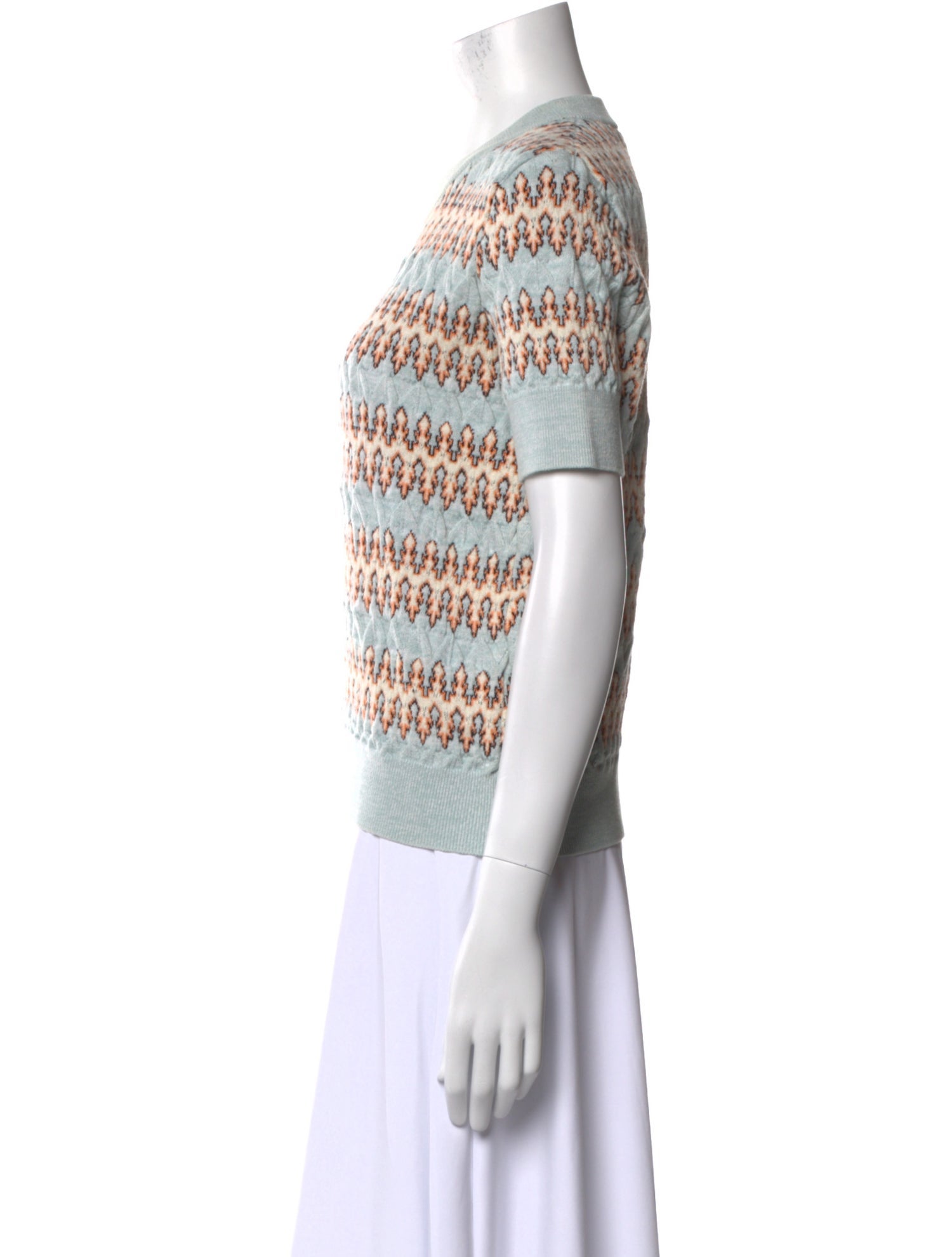 Carven Striped Crew Neck Top