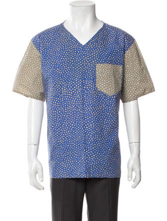 Carven Printed V-Neck Henley