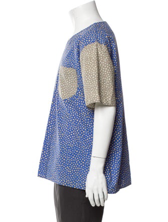 Carven Printed V-Neck Henley