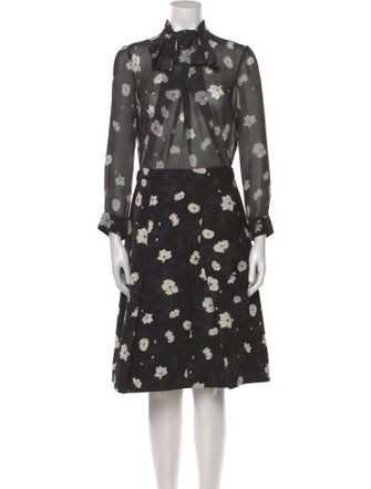 Carven Floral Print Knee-Length Dress