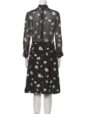 Carven Floral Print Knee-Length Dress
