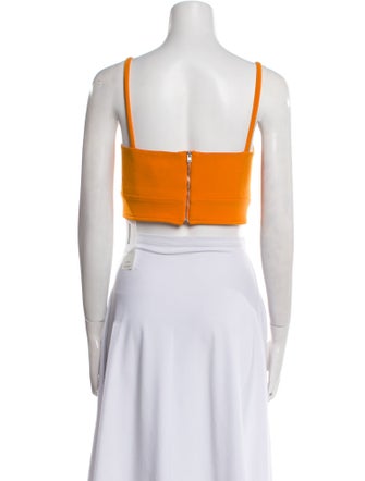 Carven Square Neckline Sleeveless Crop Top