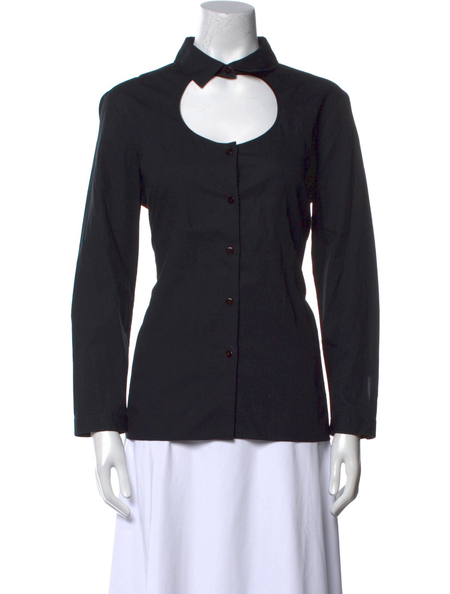 Carven Long Sleeve Button-Up Top