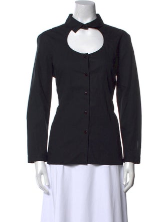 Carven Long Sleeve Button-Up Top