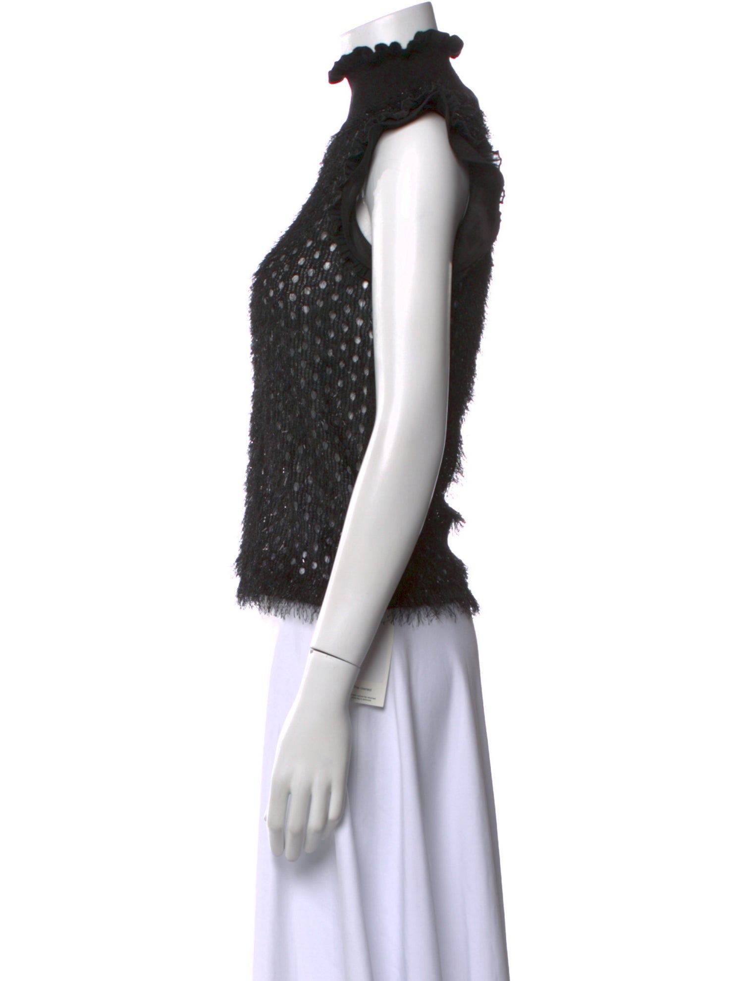 Carven Turtleneck Sleeveless Crop Top