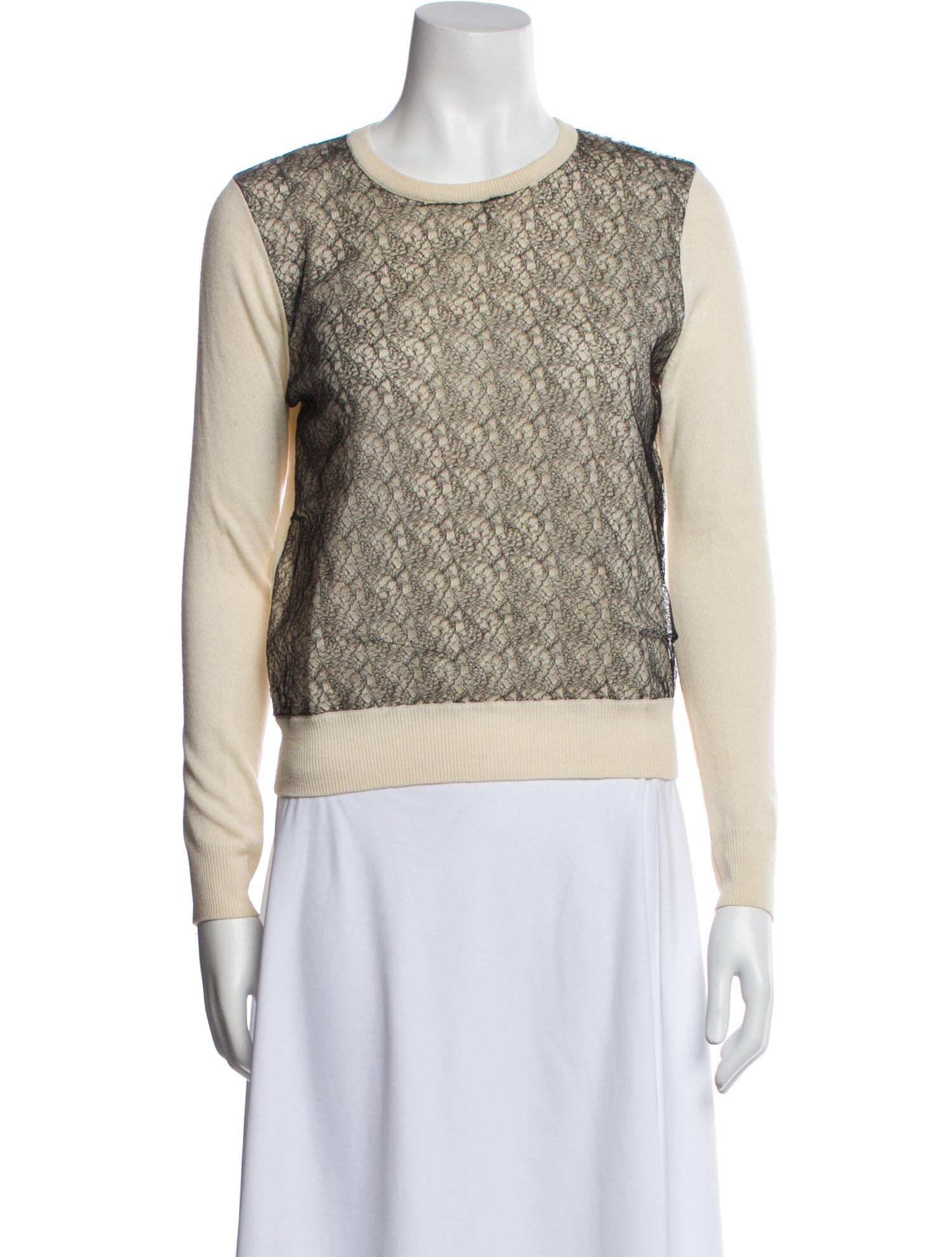 Carven Wool Colorblock Pattern Sweater