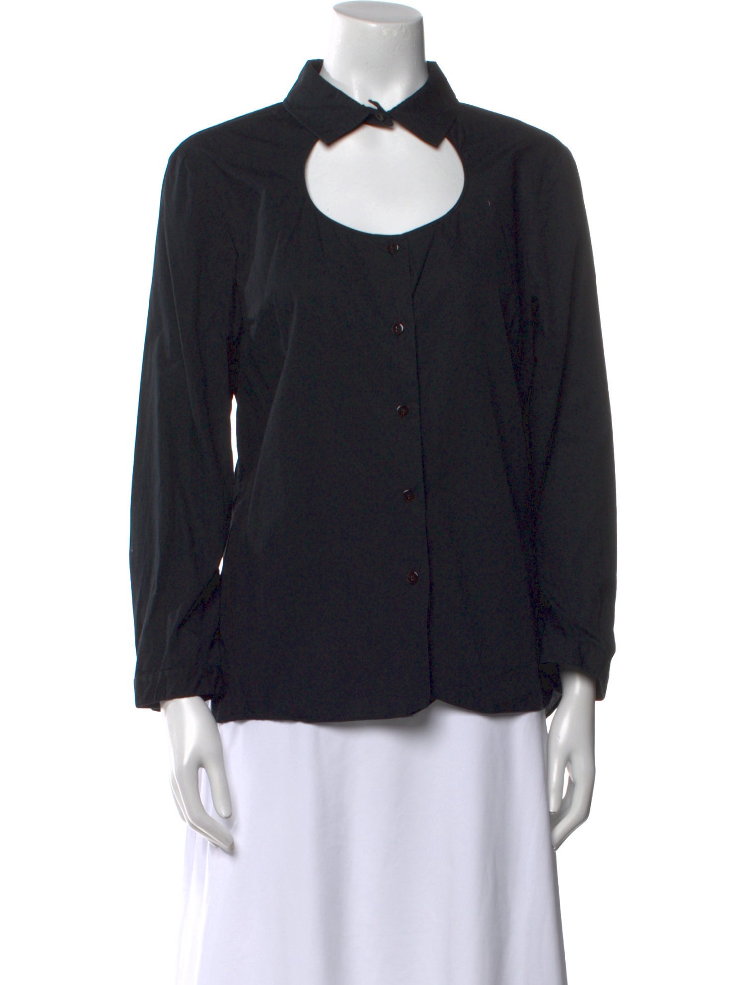 Carven Three-Quarter Sleeve Button-Up Top