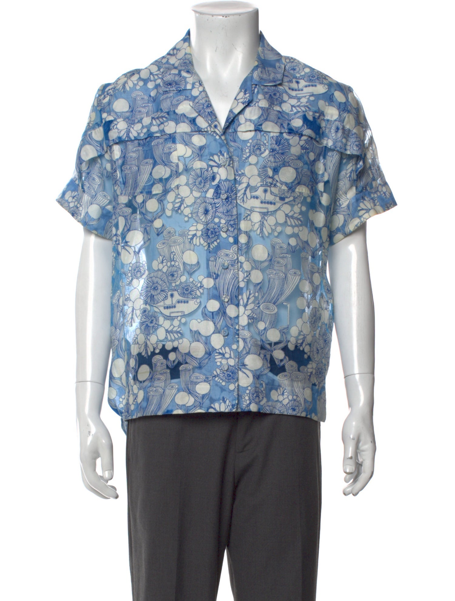 Carven Floral Print Short Sleeve Shirt