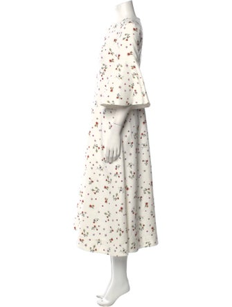 Carven Floral Print Long Dress