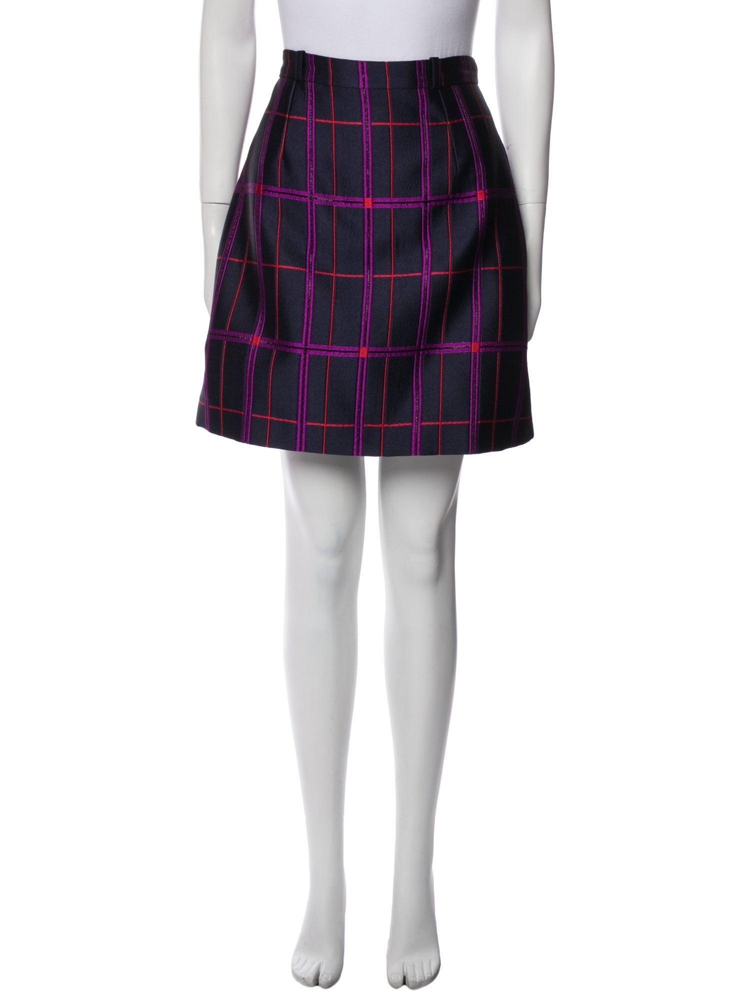 Carven Plaid Print Mini Skirt