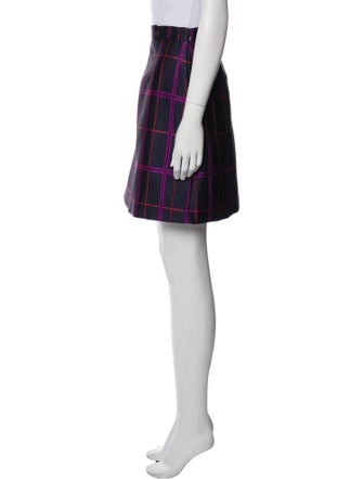 Carven Plaid Print Mini Skirt