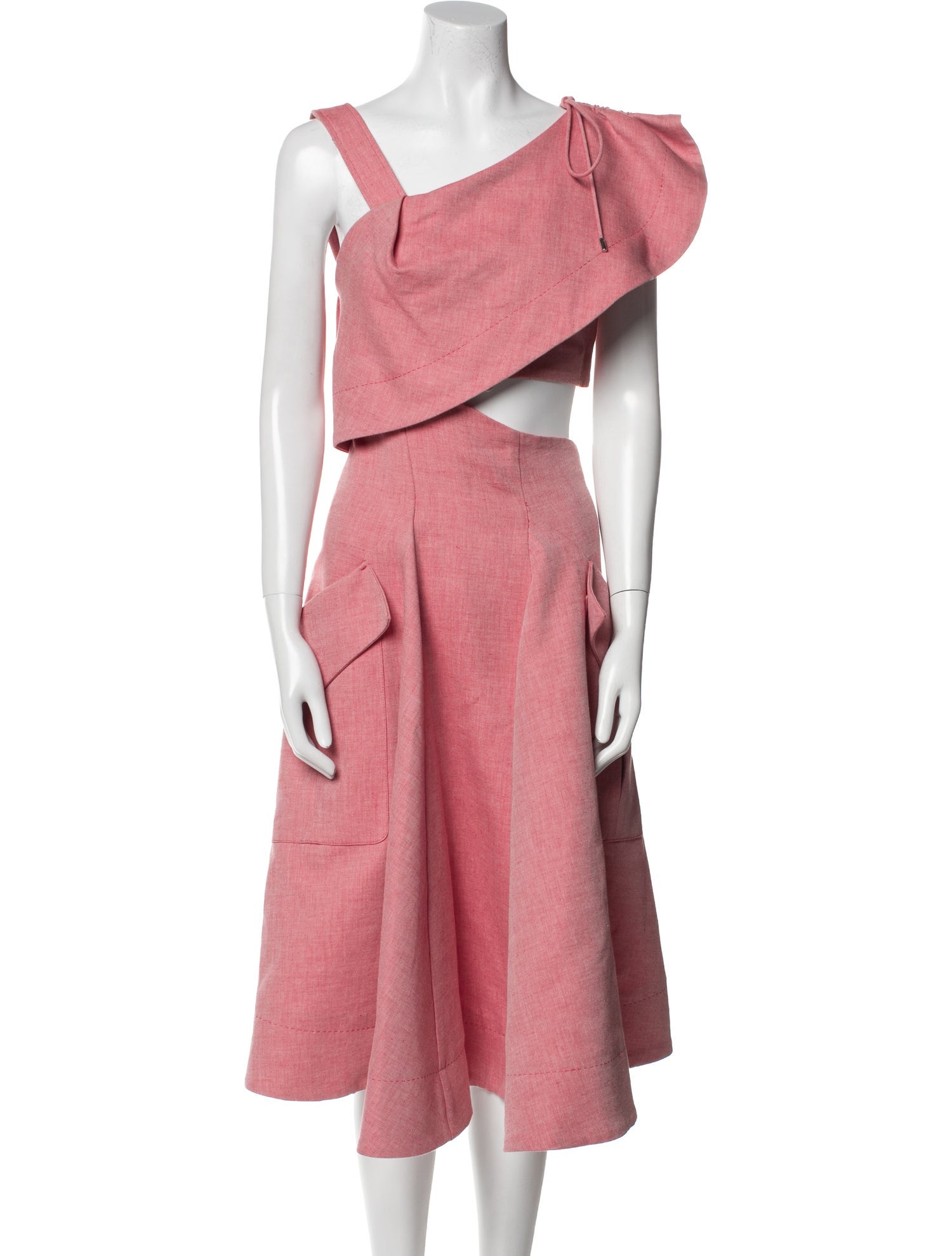 Carven One-Shoulder Midi Length Dress