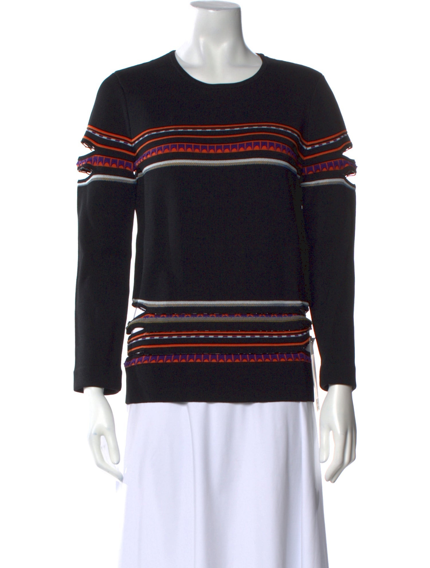 Carven Striped Crew Neck Sweater