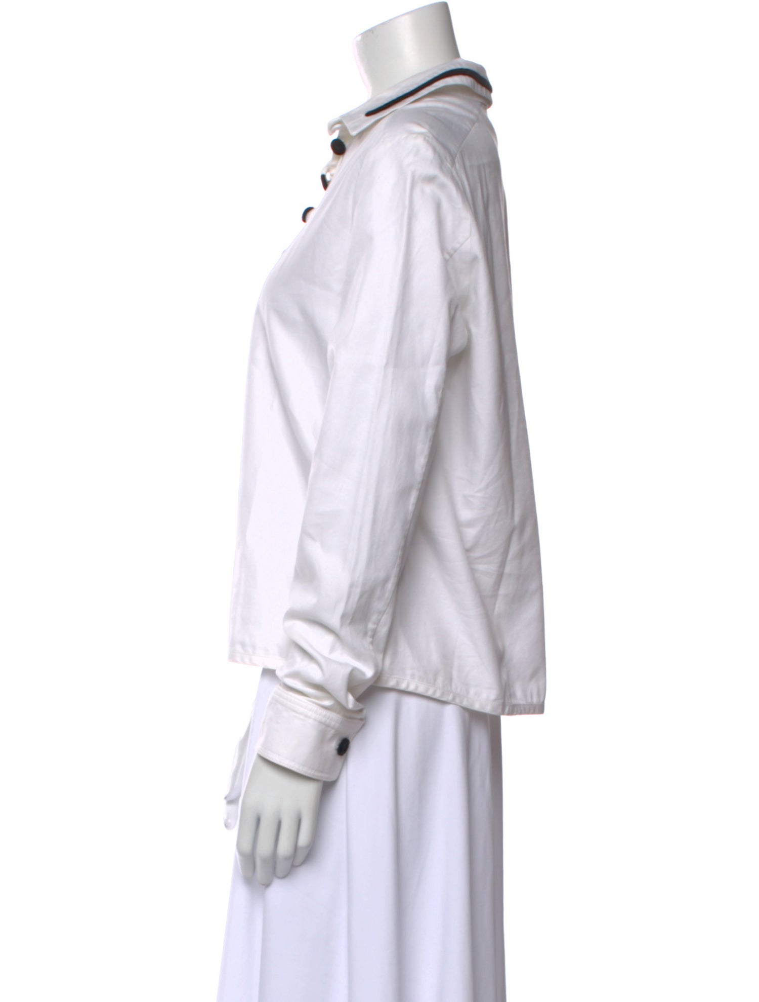 Carven V-Neck Long Sleeve Polo